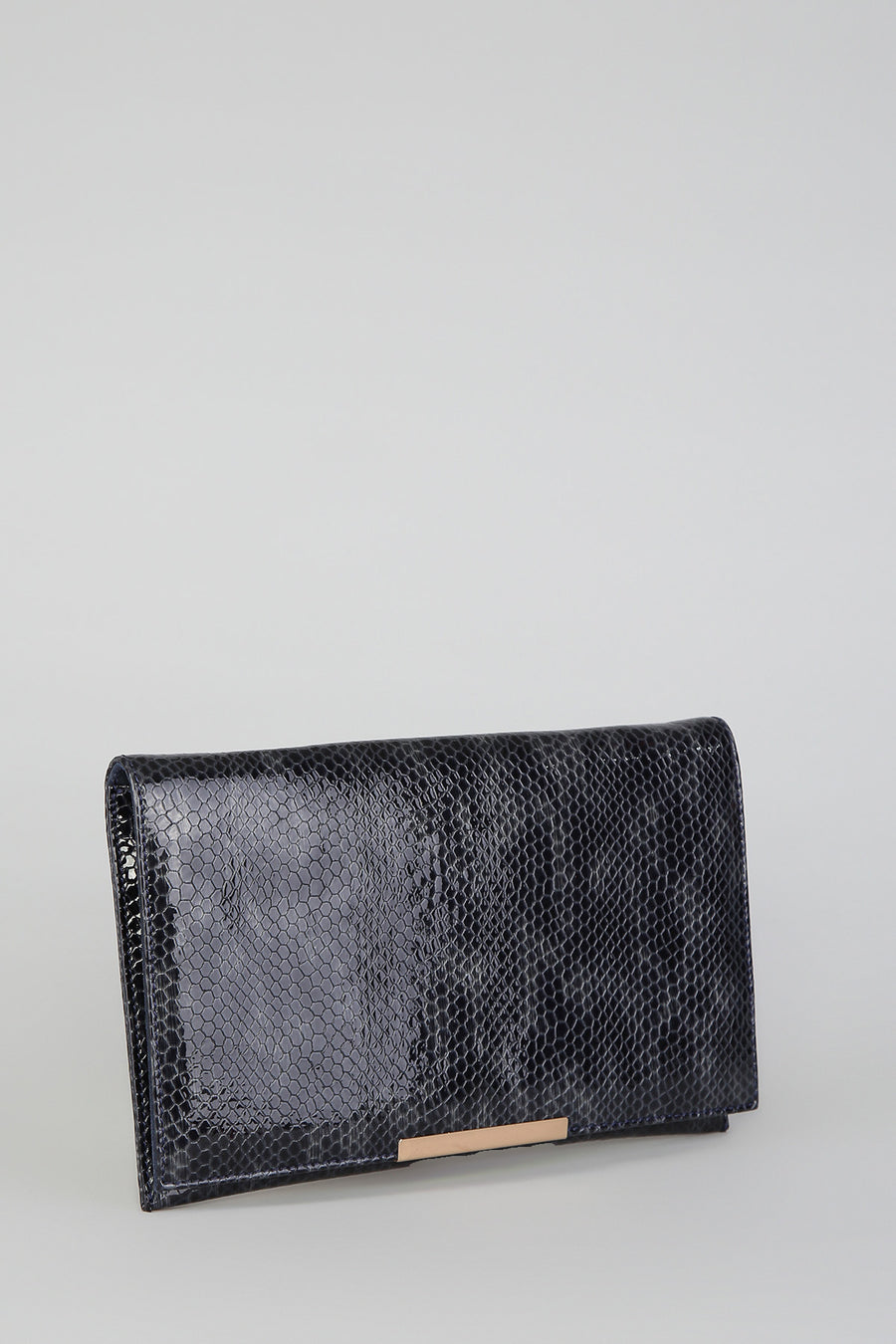 Navy Blue Patent Leather Women's Portfolio