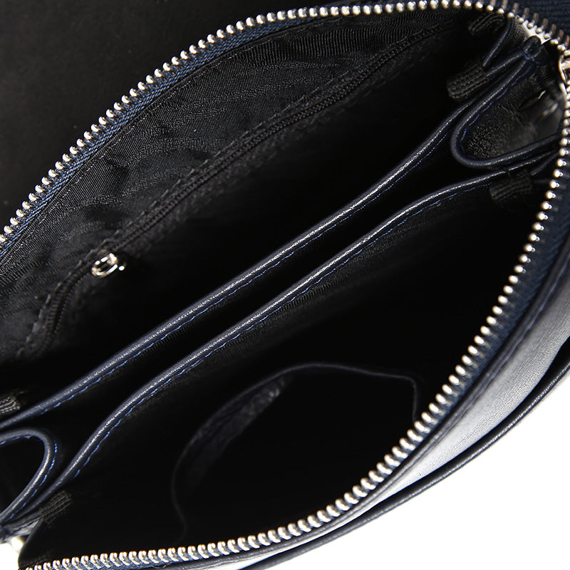 Men's Navy Blue Leather Bag