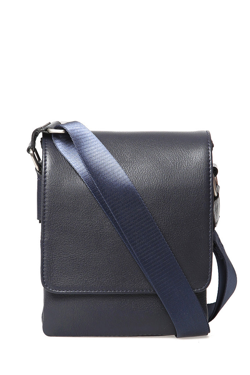 Men's Navy Blue Leather Bag