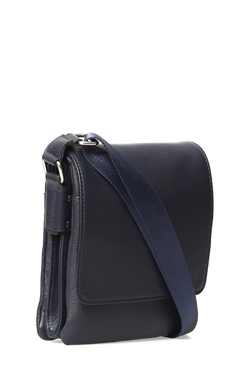 Men's Navy Blue Leather Bag