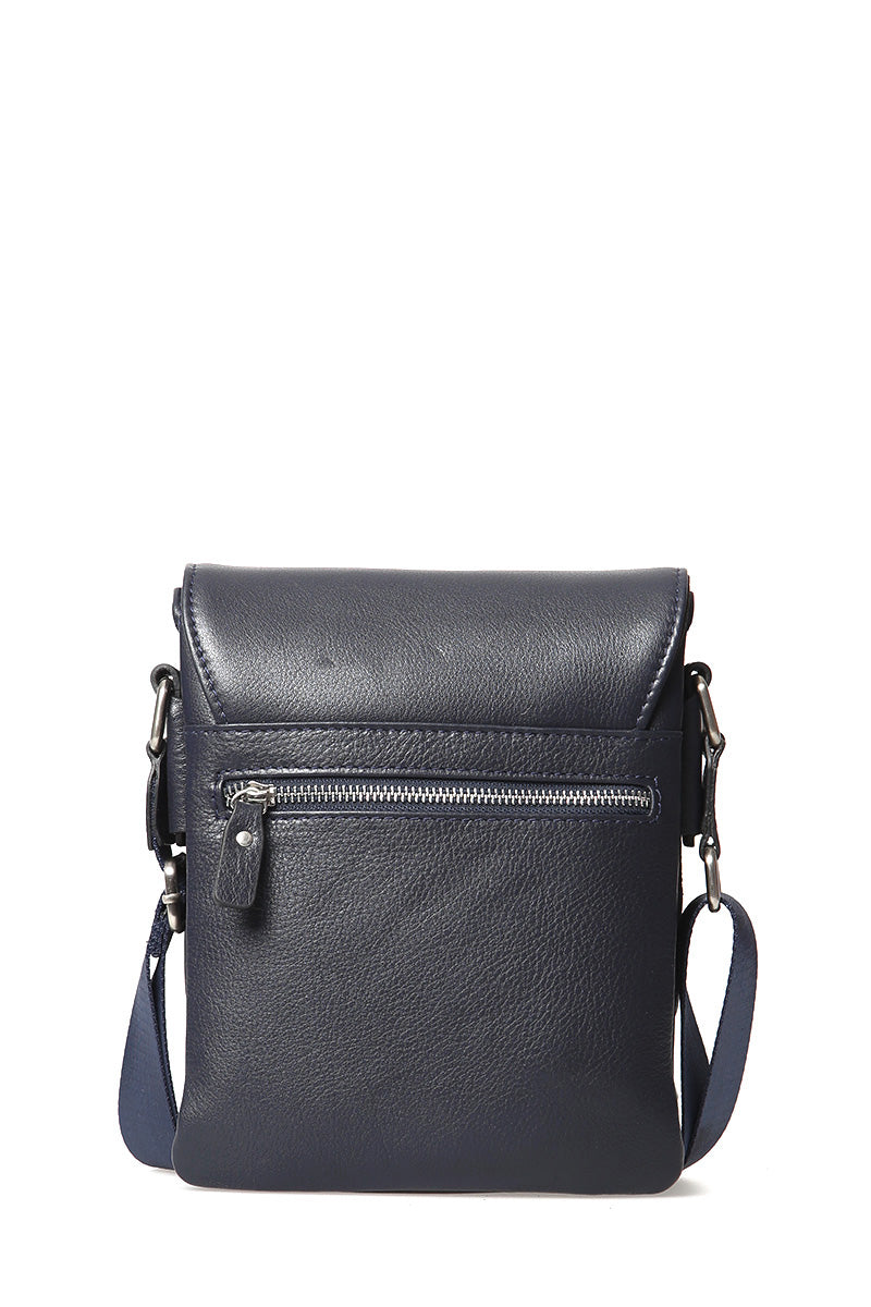 Men's Navy Blue Leather Bag