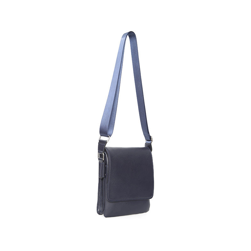 Men's Navy Blue Leather Bag