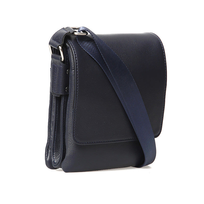 Men's Navy Blue Leather Bag