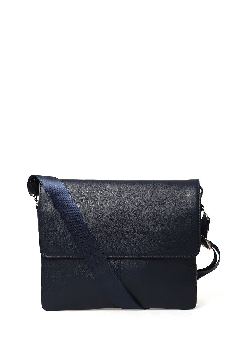 Men's Navy Blue Leather Bag