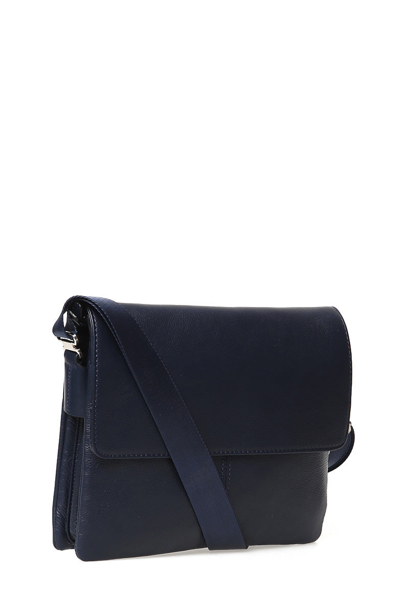 Men's Navy Blue Leather Bag