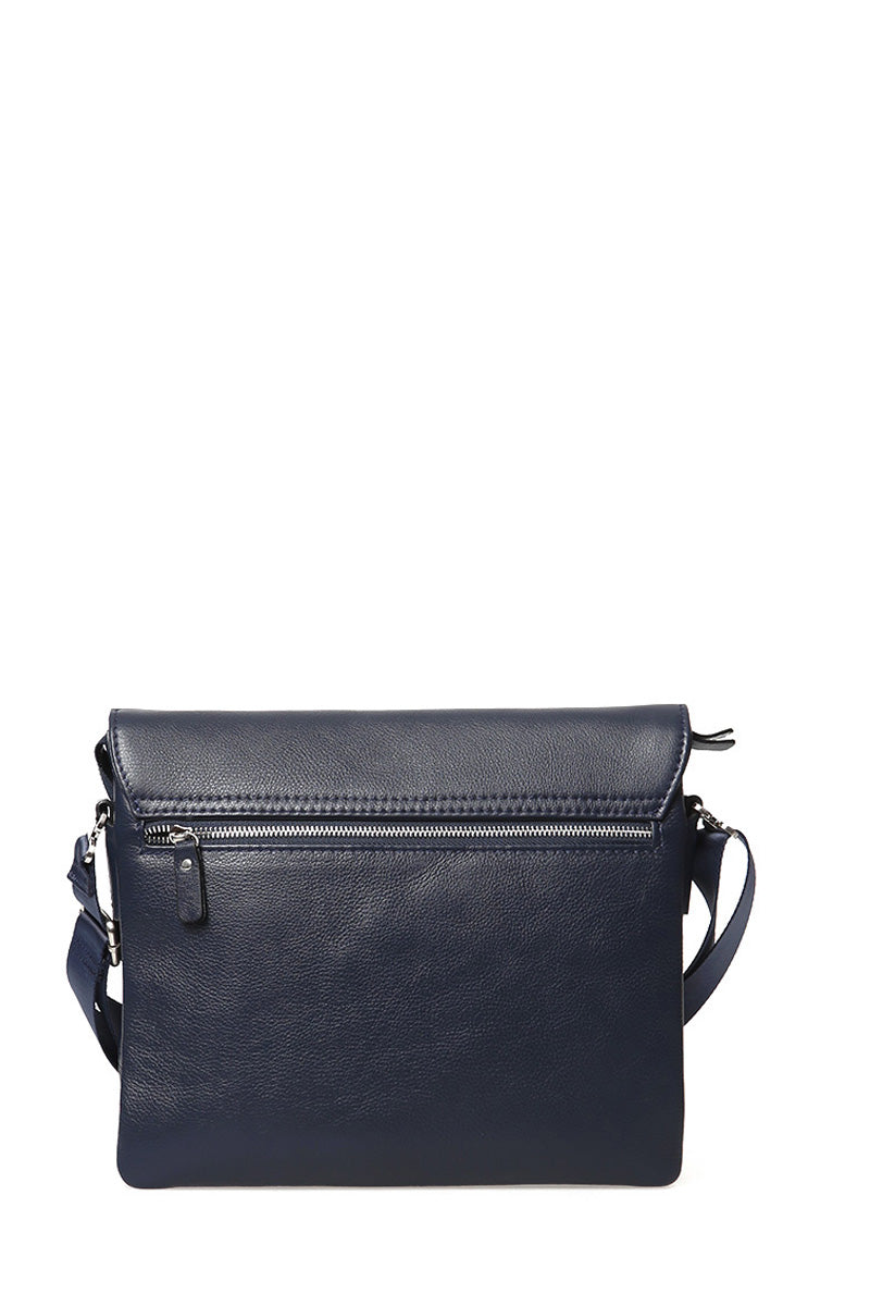Men's Navy Blue Leather Bag