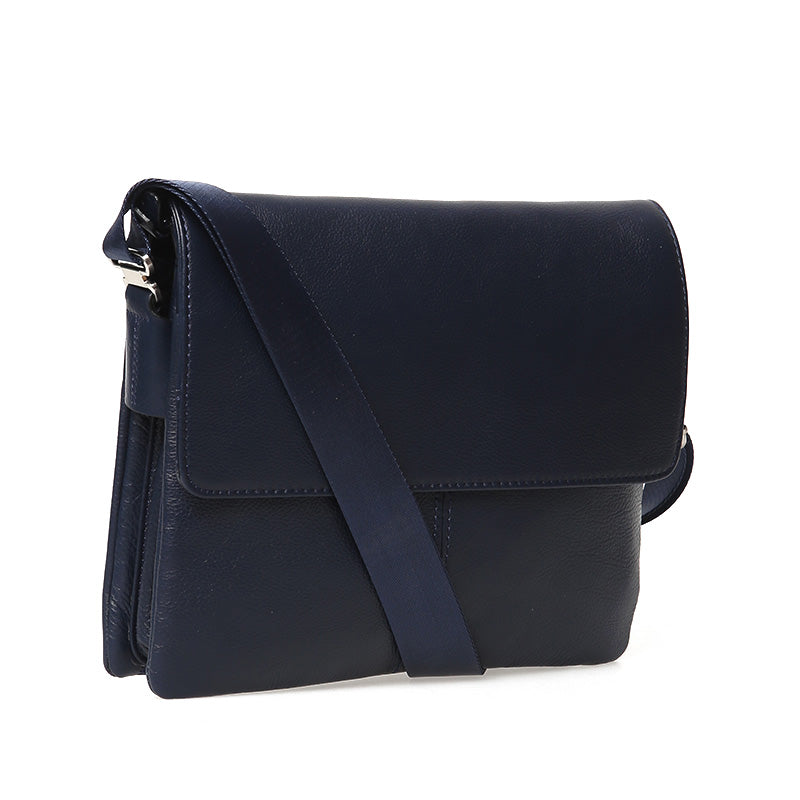 Men's Navy Blue Leather Bag