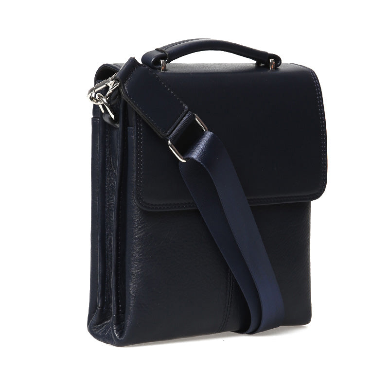 Men's Navy Blue Leather Bag