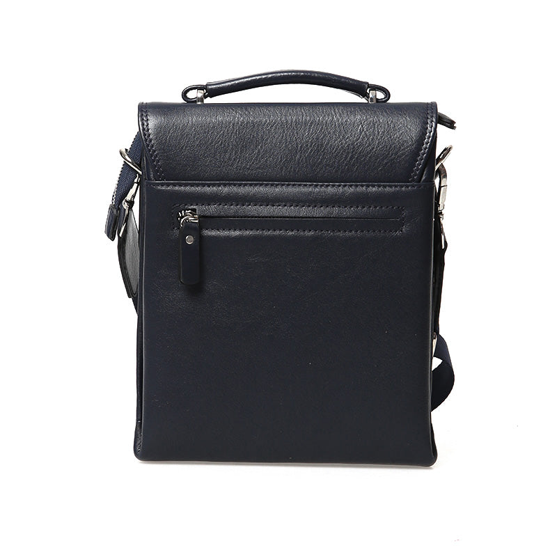 Men's Navy Blue Leather Bag