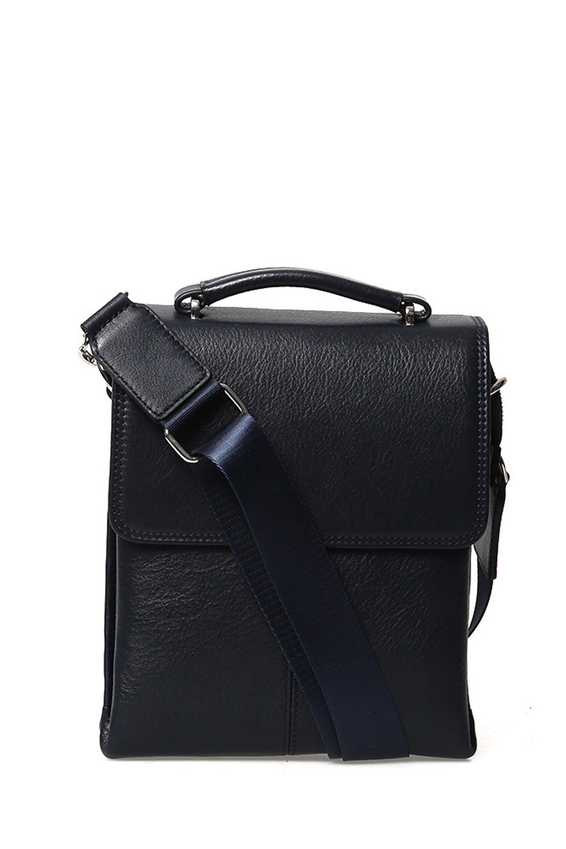 Men's Navy Blue Leather Bag