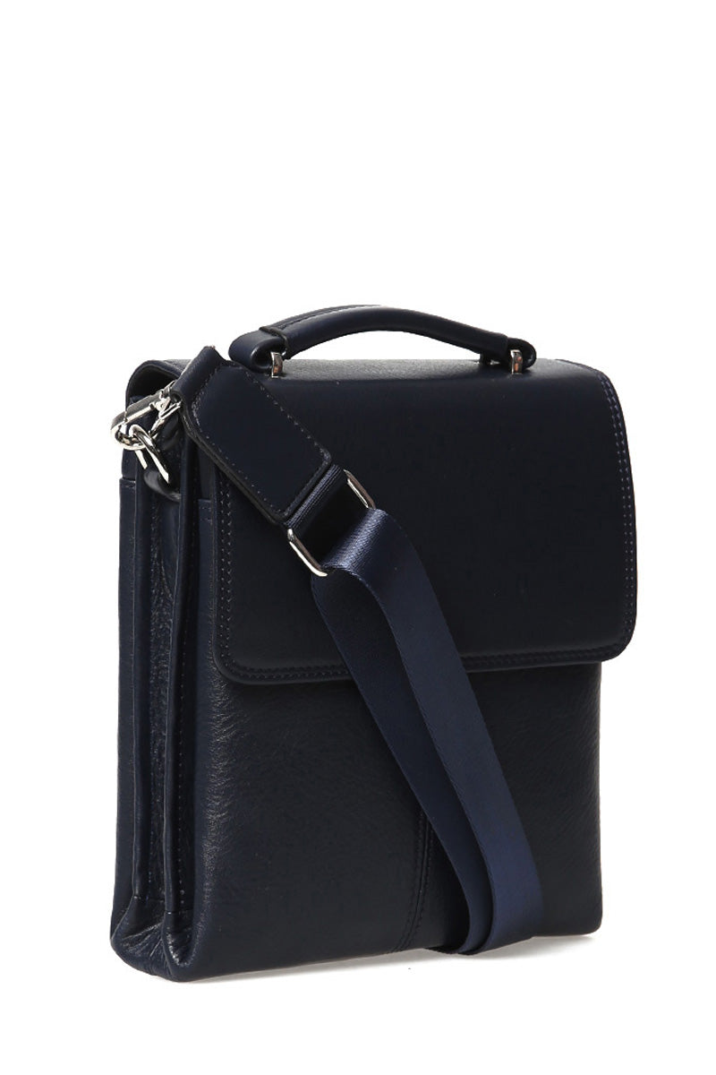 Men's Navy Blue Leather Bag