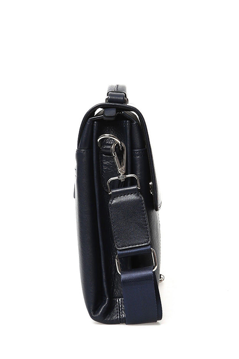 Men's Navy Blue Leather Bag