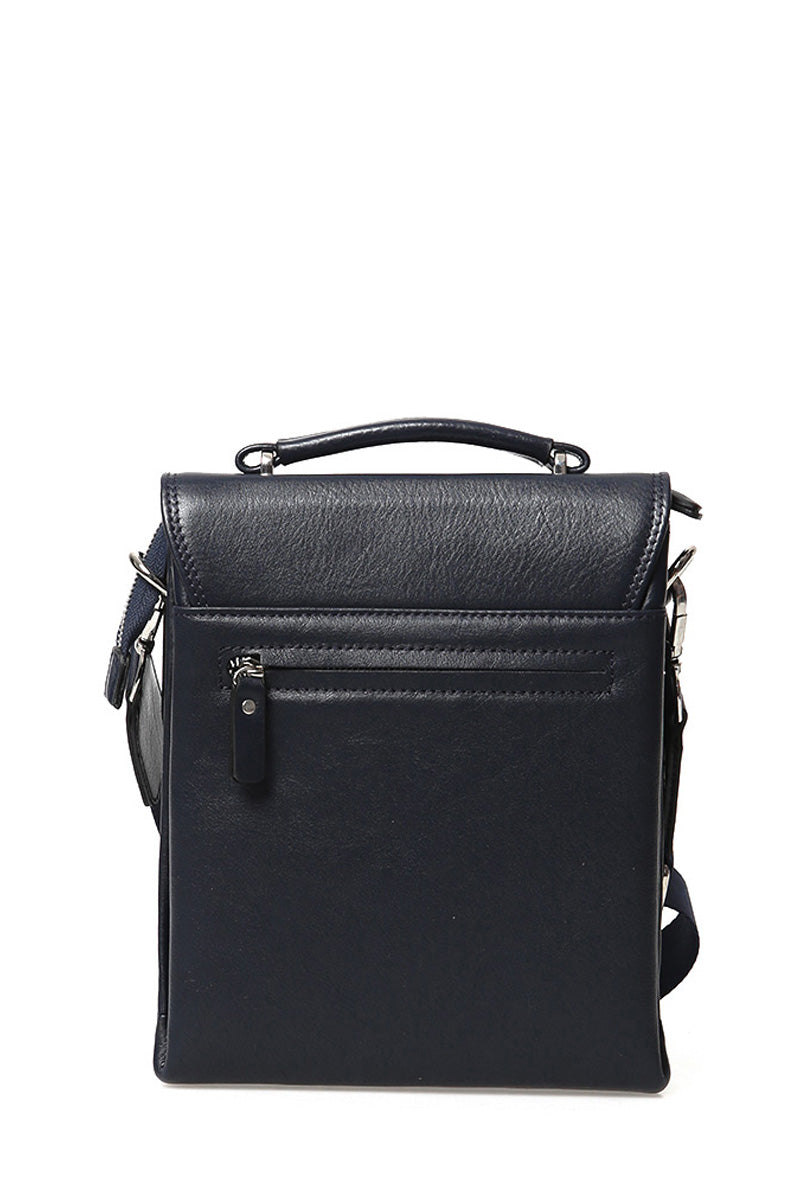 Men's Navy Blue Leather Bag