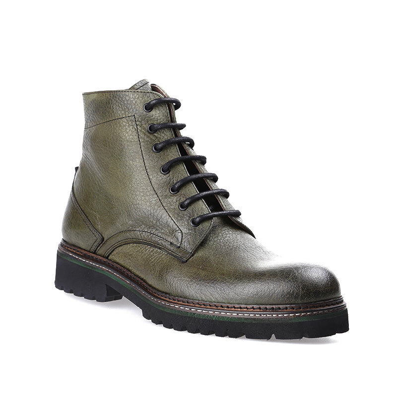 Men's Green Leather Boots 17WFD3034FT | Derimod