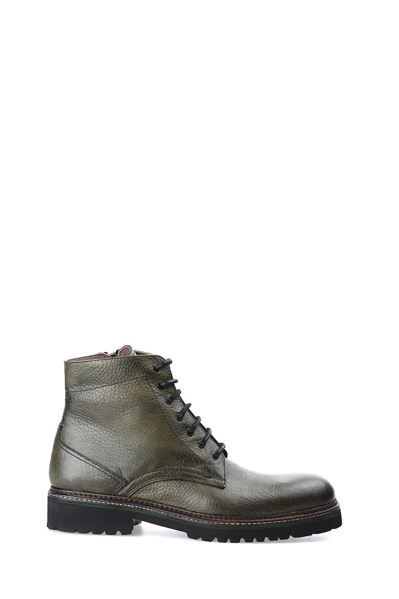 Men's Green Leather Boots