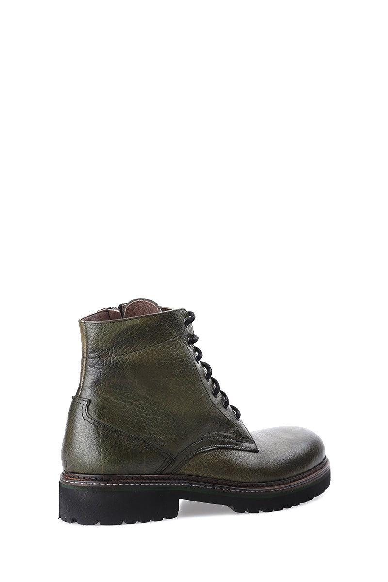 Men's Green Leather Boots