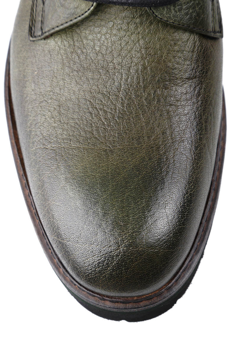Men's Green Leather Boots