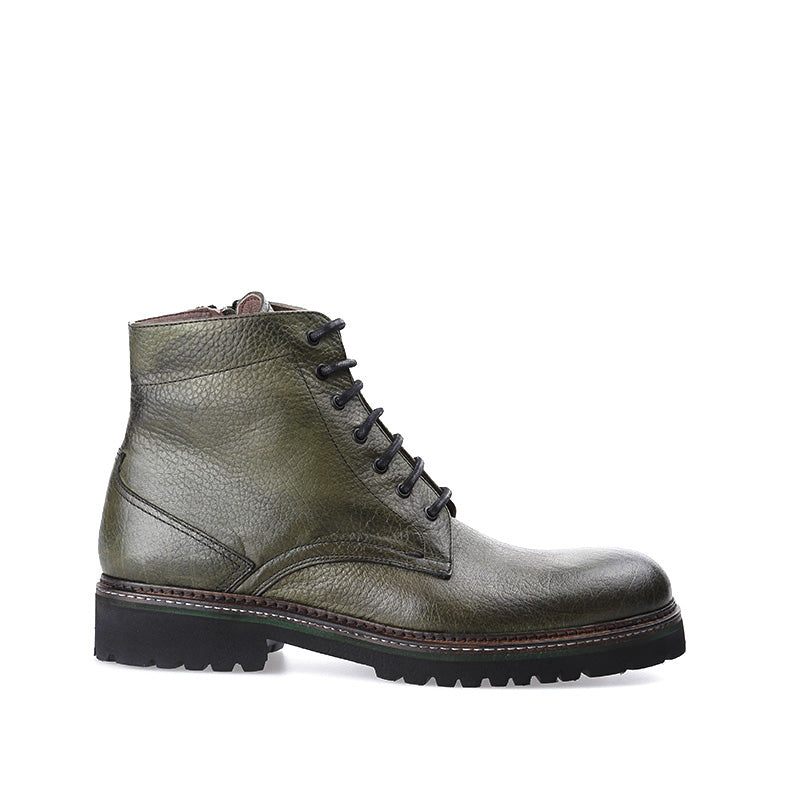 Men's Green Leather Boots