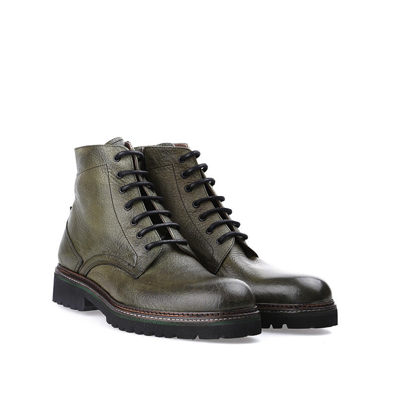 Men's Green Leather Boots