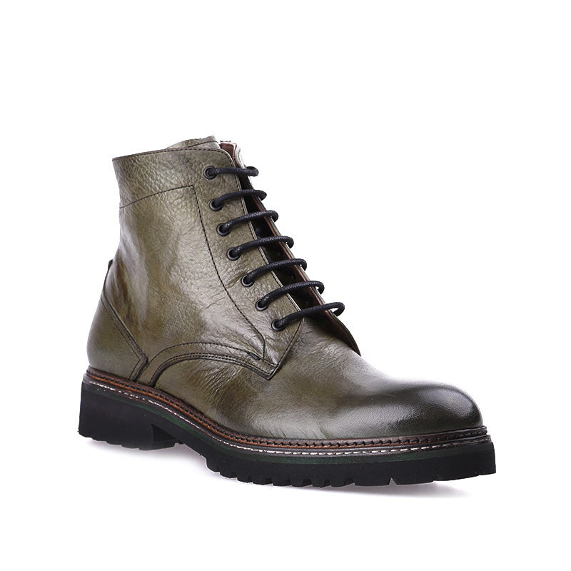 Men's Green Leather Boots
