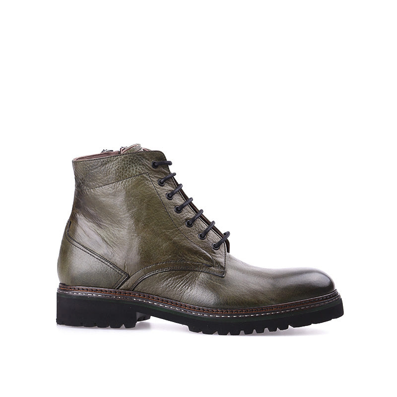 Men's Green Leather Boots