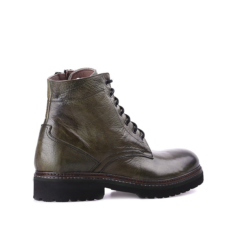 Men's Green Leather Boots