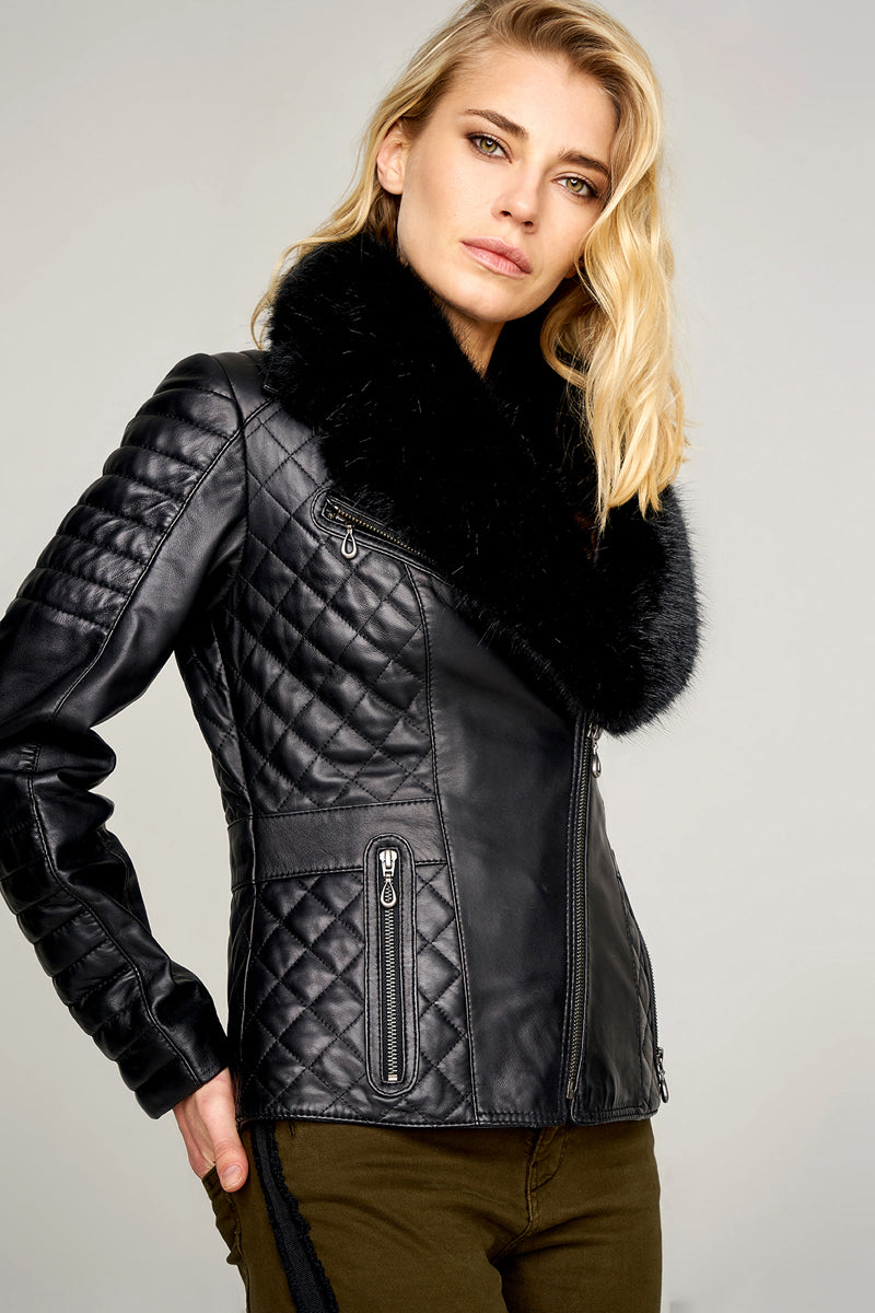 Gemma Women's Leather Jacket 17WGE53471M | Derimod