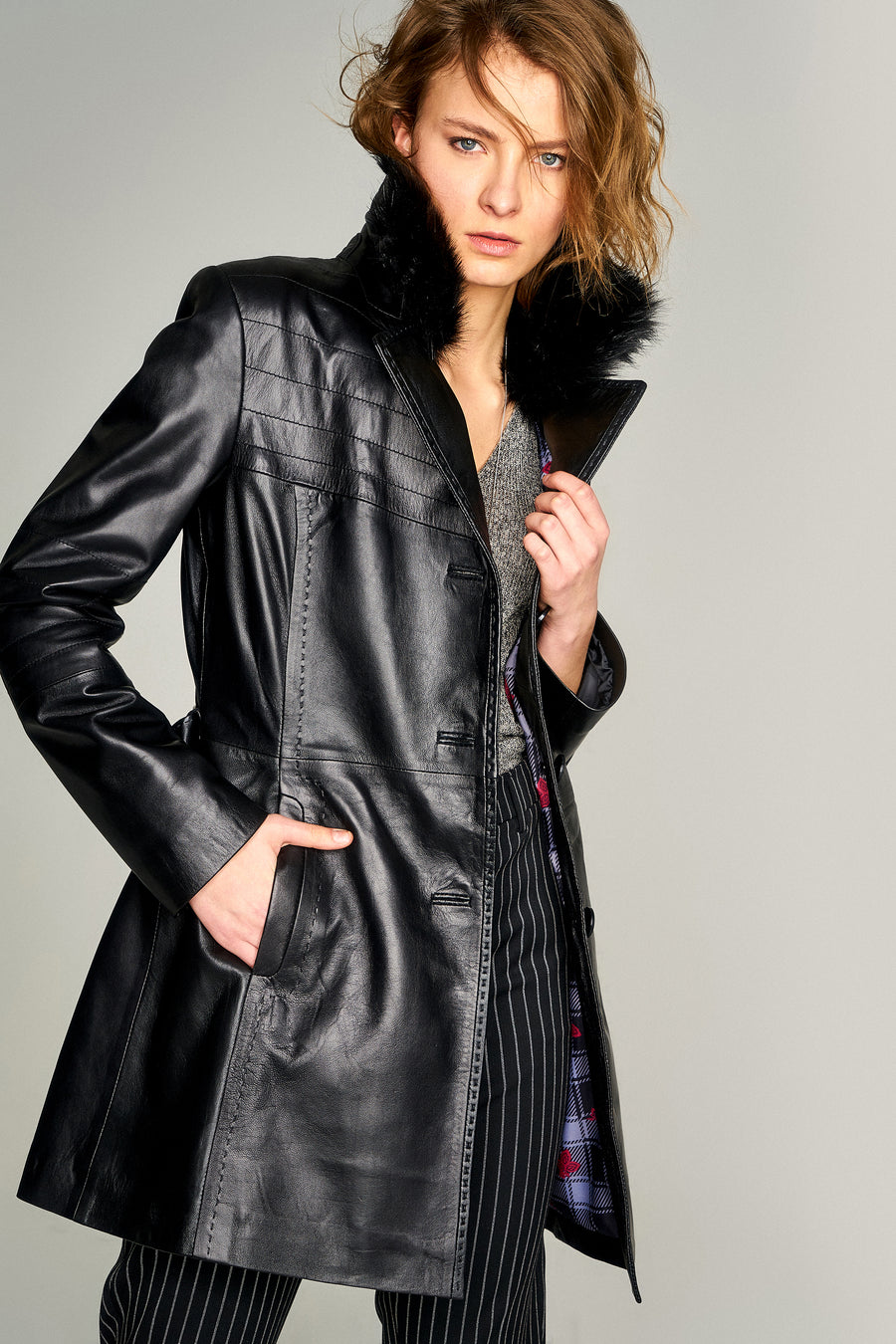 Sandra Women's Leather Jacket