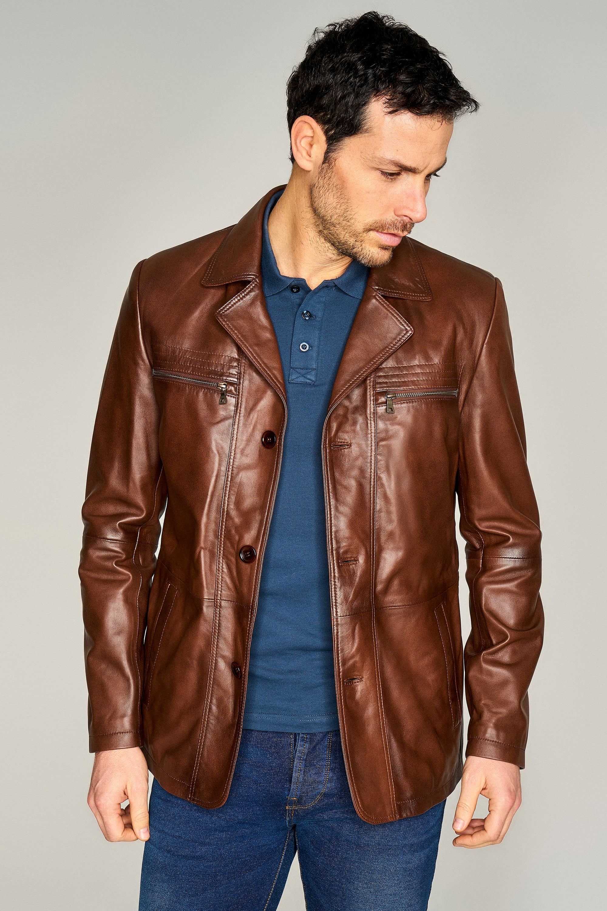 Jeremy Men's Leather Jacket 17WGE617547 | Derimod