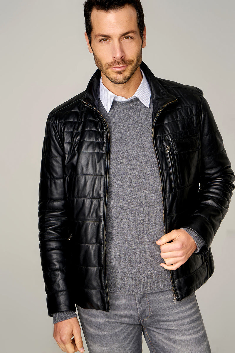 David Men's Leather Jacket 17WGE61791M | Derimod