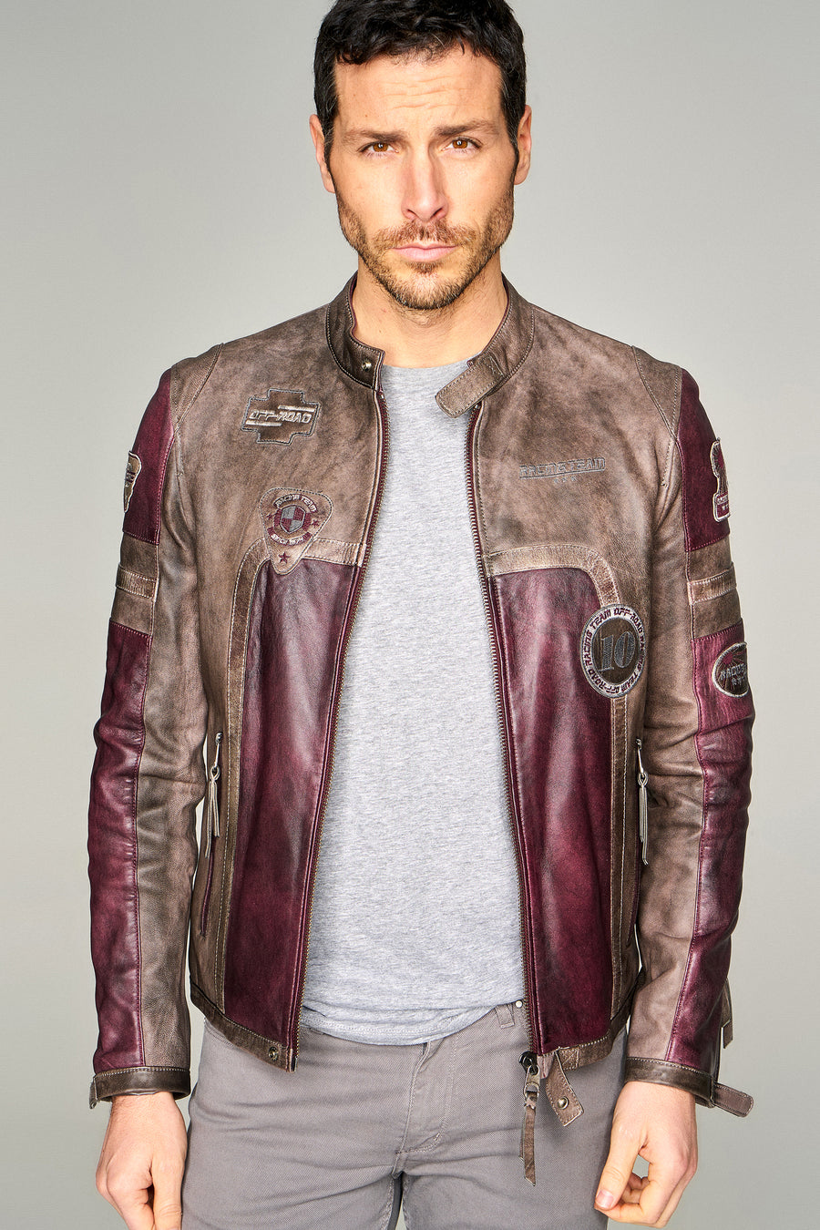 Off Road Men's Leather Jacket 17WGM6154WF | Derimod