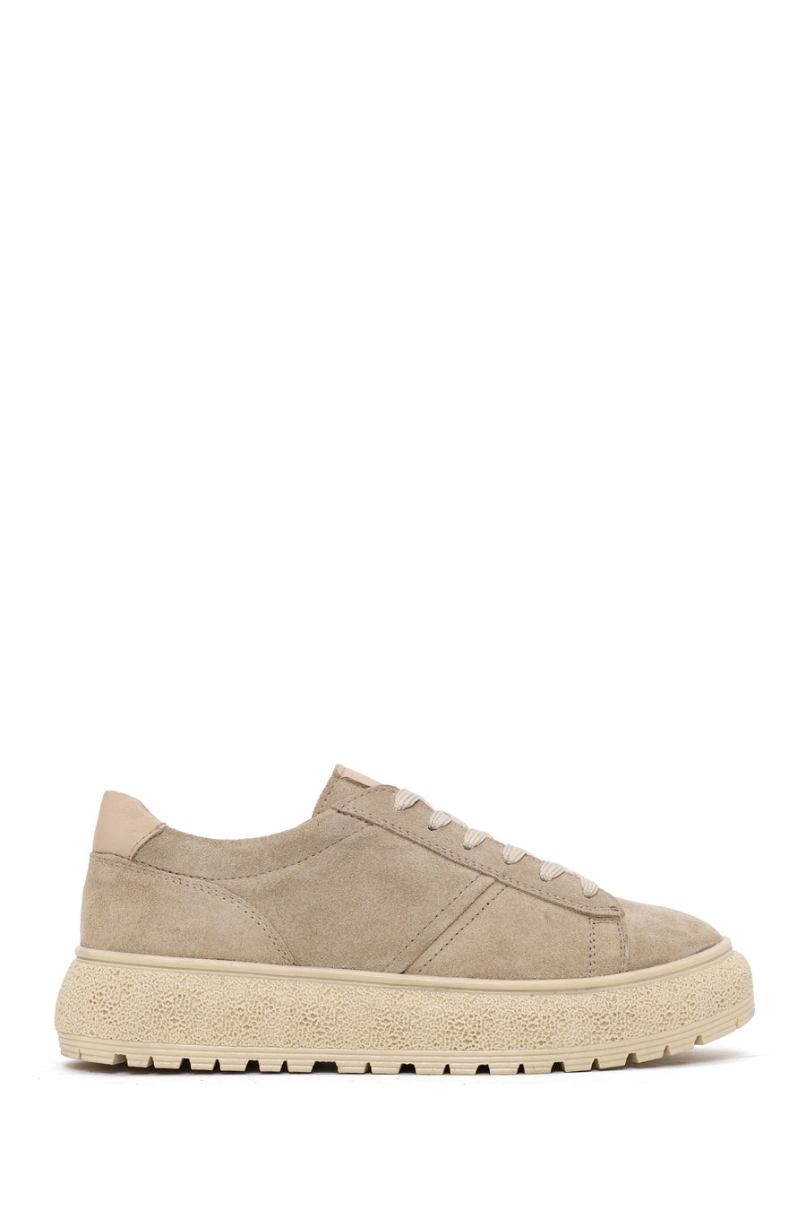 Kadın Bej Bağcıklı Süet Deri Sneaker AF450015DS | Derimod