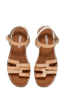 Women's Powder Ankle Strap Leather Bodrum Sandals | Derimod