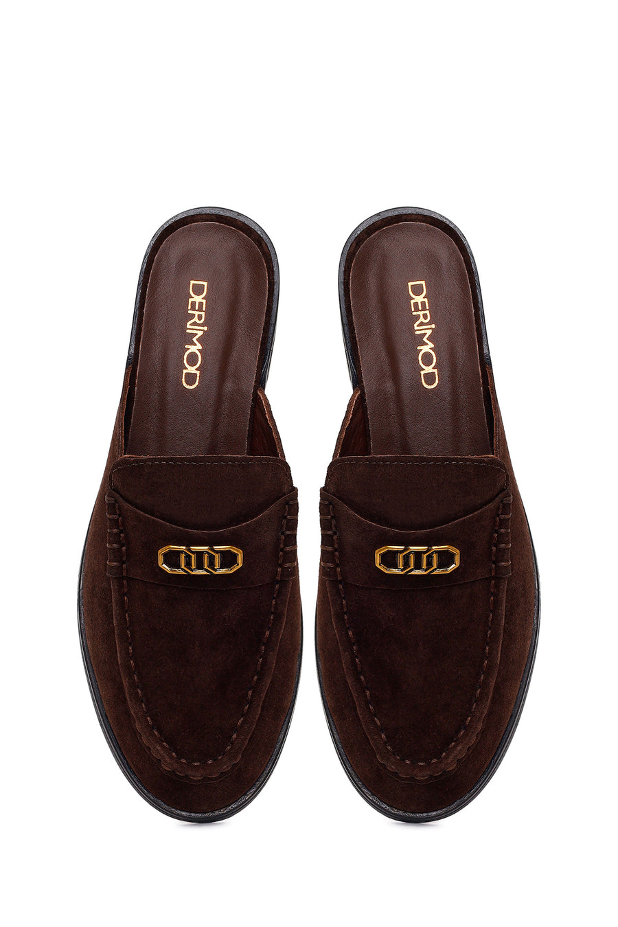 Woman Brown Suede Slipper