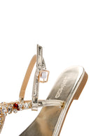 Women's Gold Ankle Strap Stone Sandals | Derimod