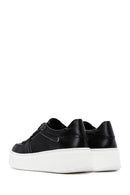 Women's Black Leather Thick Soled Sneaker | Derimod