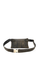 Men's Khaki Leather Waist Bag | Derimod