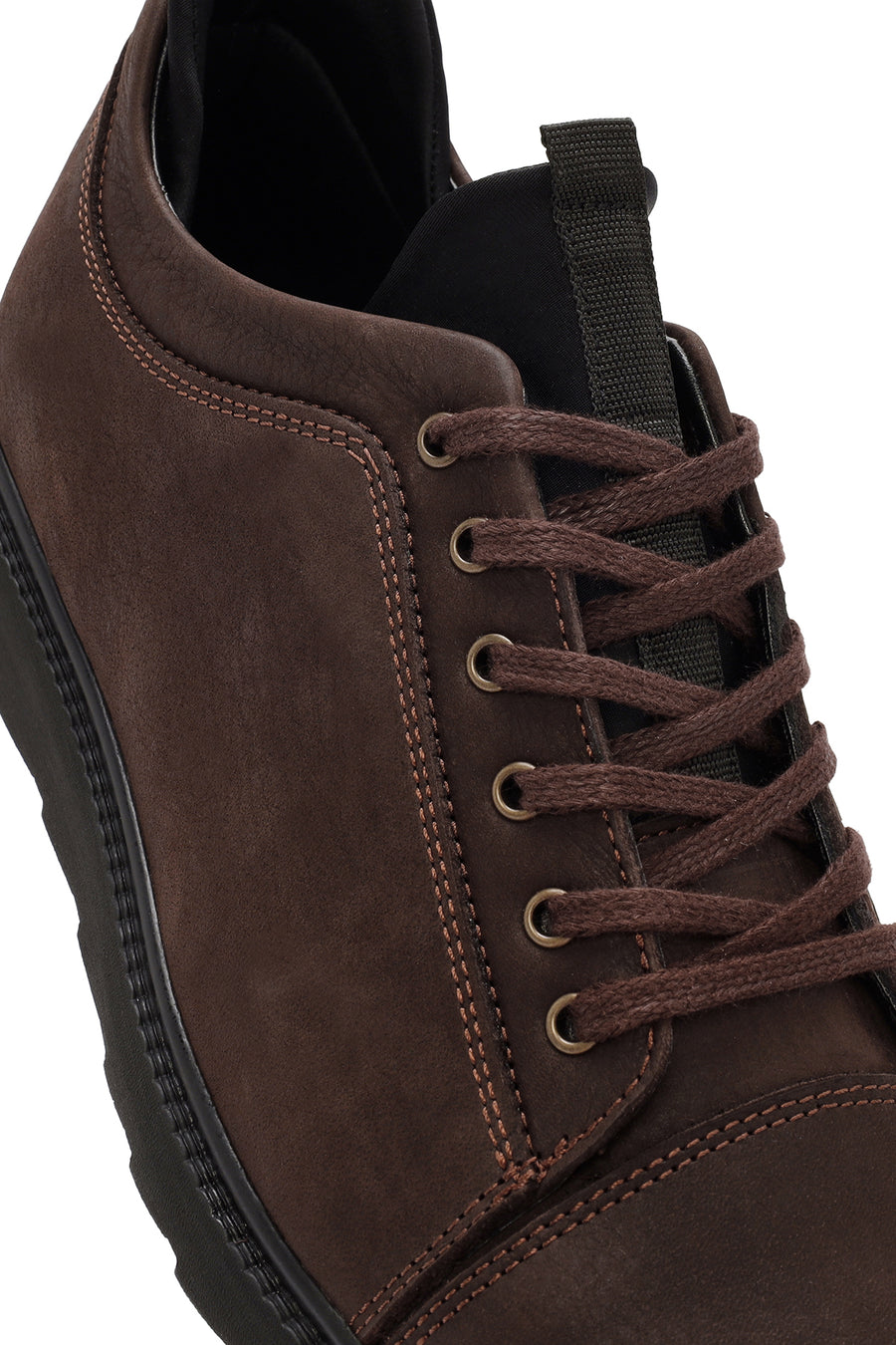 Men's Brown Lace-Up Leather Sneaker