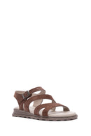 Women's Mink Ankle Strap Suede Leather Sandals | Derimod