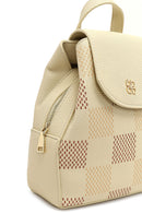 Women's Beige Printed Backpack | Derimod