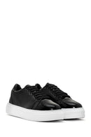 Women's Black Patent Leather Thick Soled Sneaker | Derimod