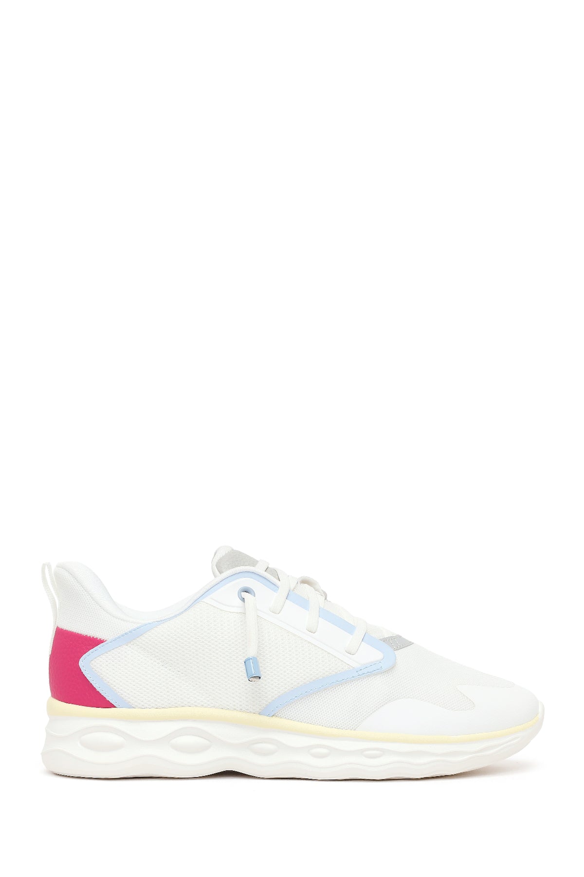 Derimod Zero Kadın Beyaz Bağcıklı Kalın Tabanlı Kumaş Sneaker 26PFE49526F | Derimod