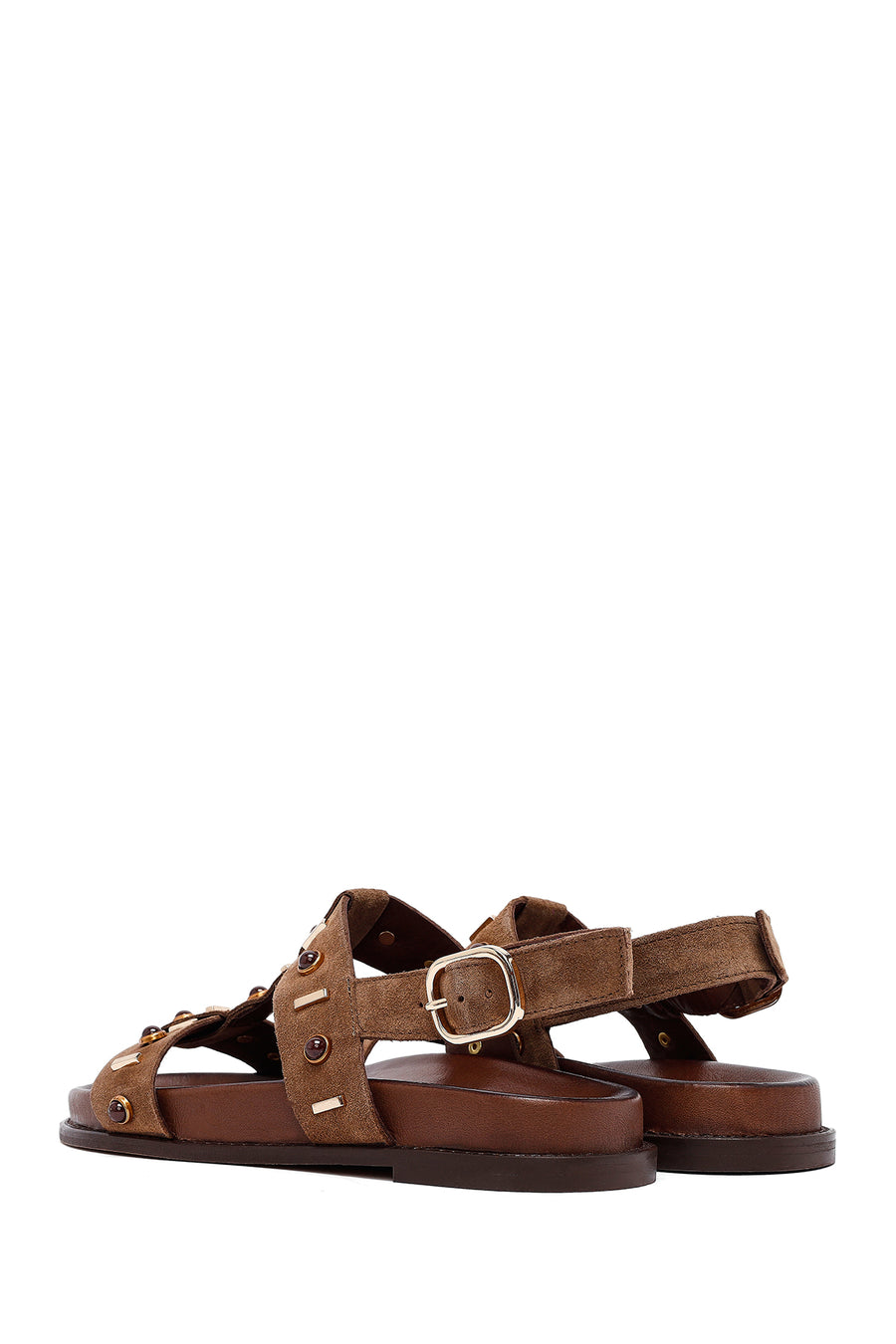 Women's Mink Stone Suede Leather Sandals