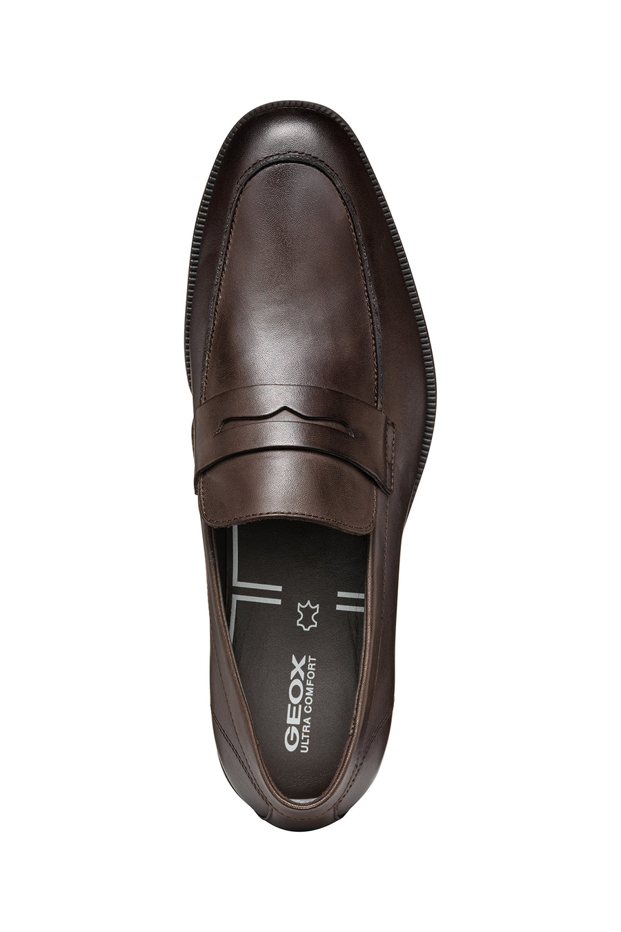 Geox Men's Brown Decio Leather Classic Loafer