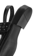 Women's Black Open Back Buckled Patent Leather Ballerinas | Derimod