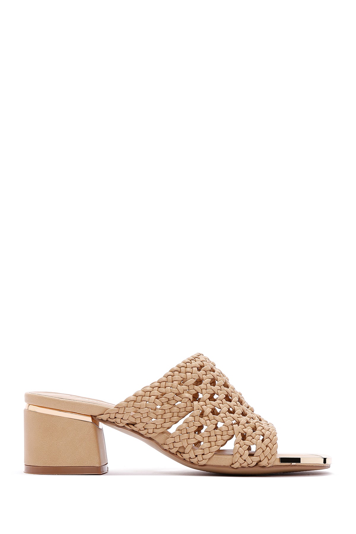 Women's Beige Heeled Slippers 24SFE460918 | Derimod