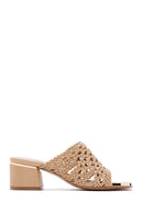 Women's Beige Heeled Slippers | Derimod