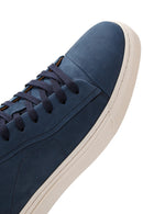 Men's Navy Blue Nubuck Leather Sneaker | Derimod