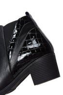 Women's Black Leather Heeled Boots | Derimod