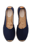 Women's Navy Blue Straw Sole Espadrille | Derimod